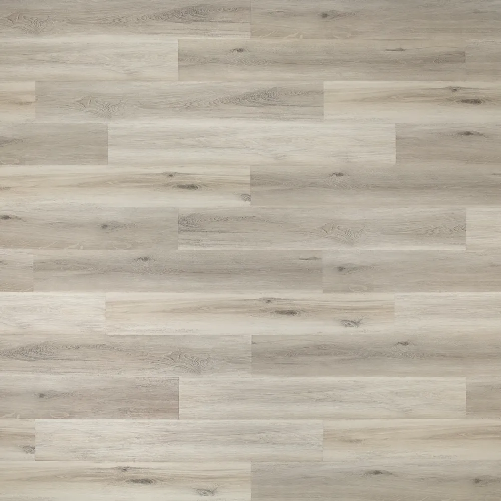 Closeup view of a floor with Pearl vinyl flooring installed