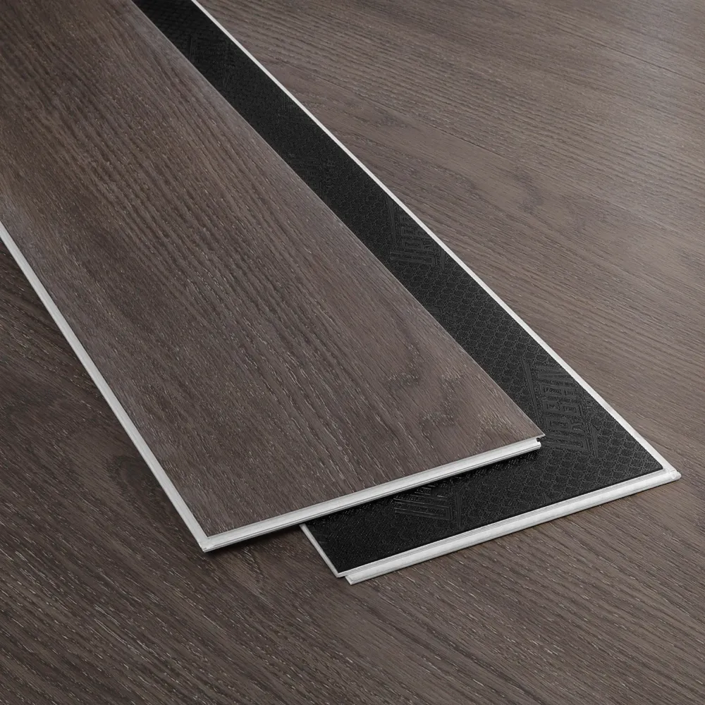 Midnight Grey vinyl flooring planks installed in a typical pattern