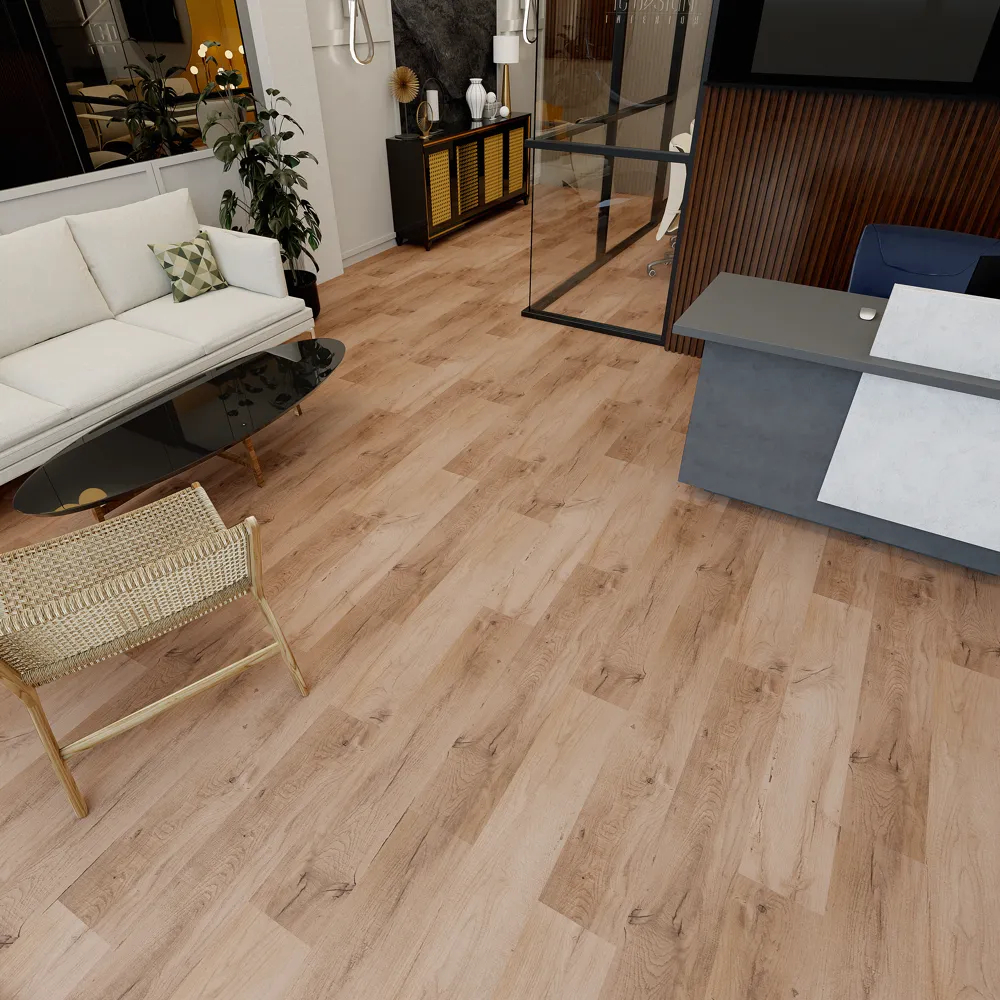 Example of a typical room with Boardwalk vinyl flooring installed